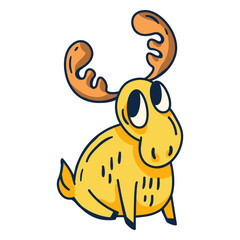Obraz premium Funny moose cartoon