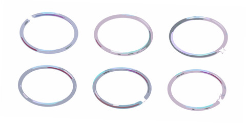 Arrangement of six pastel colored circular shapes on a white background