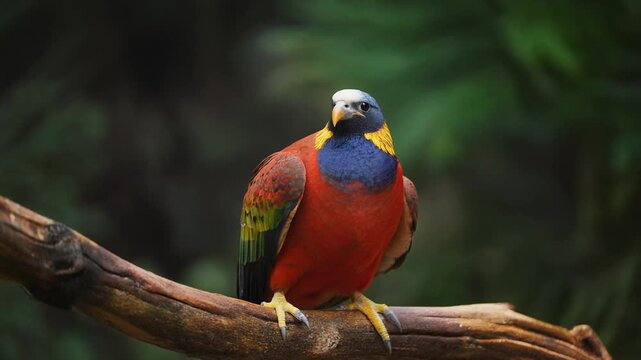 Colorful Himalayan Monal Bird Perched on a Branch.