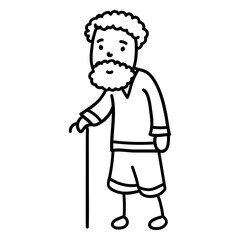 Obraz premium Standing doodle old man