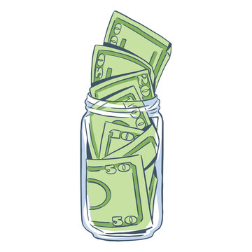 Hand drawn full tip jar