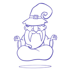 Meditating wizard character