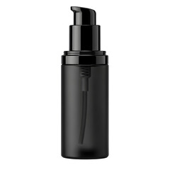 Obraz premium Black cosmetic pump bottle isolated on transparent background