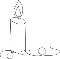 burning candle vector illustration