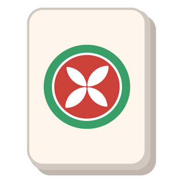 Mahjong one of dots tile