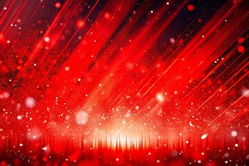 Vibrant red light trails create dynamic energy with glowing particles