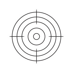 Aim, target, focus, goal linear icon.