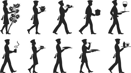 Classic Hospitality Icons Chef Waiter Sommelier Set