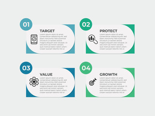 vector illustration infographic design template with 4 steps. Template for process, presentations, layout, banner, brochure.