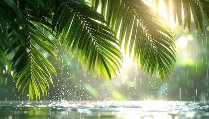 Rainforest Palm Leaves & Water