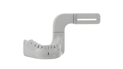 Isolated 3D Render of Dental Lower Jaw Mandible Model and Alignment Guide