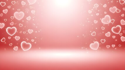 Valentine s day background with hearts and light effects