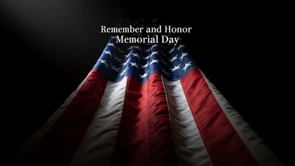 American flag waving against dark background