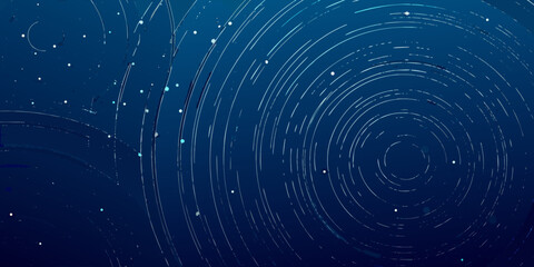 Abstract blue background with swirling lines stars and a cosmic atmosphere