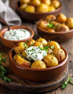 Knusprige Mini-Kartoffeln mit Kr&auml;uterquark