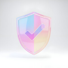 Iridescent Shield with Checkmark Icon