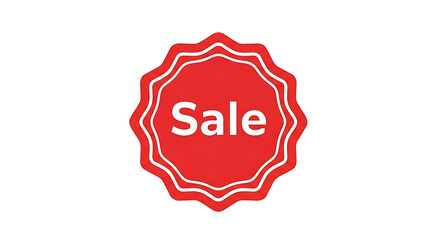 Sale discount label sticker red white text circular shape icon