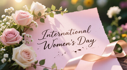 International Women&rsquo;s Day Handwritten Typography on Textured Paper