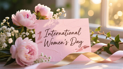 International Women&rsquo;s Day Handwritten Typography on Textured Paper