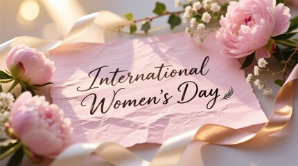 International Women&rsquo;s Day Handwritten Typography on Textured Paper