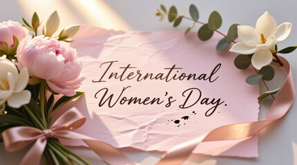 International Women&rsquo;s Day Handwritten Typography on Textured Paper
