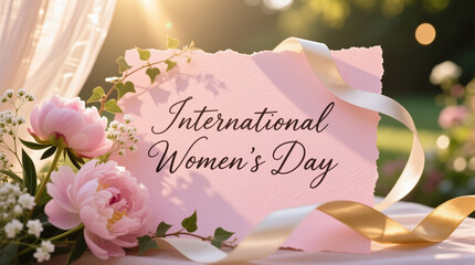 International Women&rsquo;s Day Handwritten Typography on Textured Paper