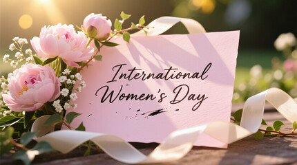 International Women&rsquo;s Day Handwritten Typography on Textured Paper