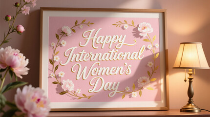 Happy International Women&rsquo;s Day Elegant Script Typography