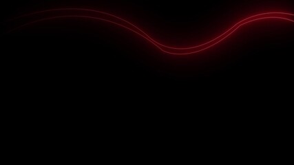 Abstract visual of a glowing red neon light wave undulating across a vast black expanse, creating a fluid and dynamic luminous trail with a sense of motion and energy - Powered by Adobe