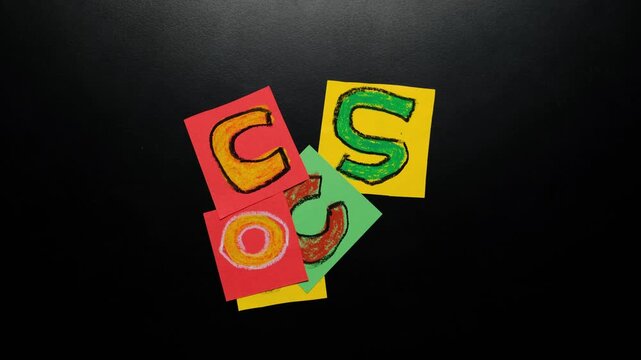 Focus dissolves into chaos as hands break the formed word focus into scattered letters, visual metaphor of lost concentration, distraction, overload and declining productivity in modern work