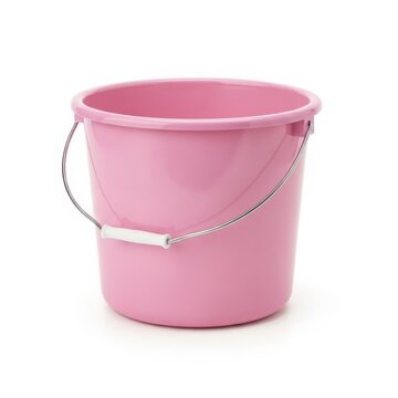 Pink plastic bucket with handle