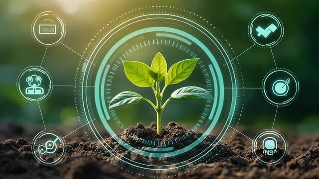 Sustainable agriculture and smart farming technology improving crop growth and yield