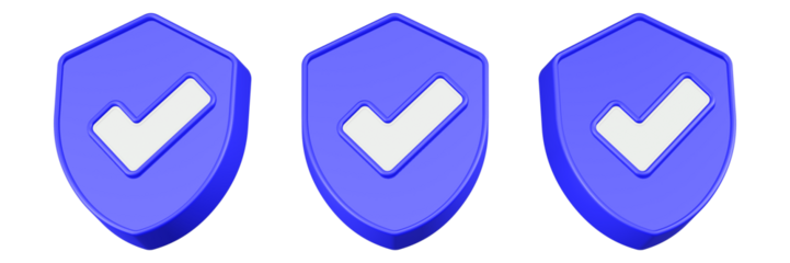 checklist icon 3d render blue shield