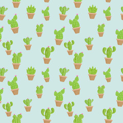 cute cactus seamless pattern decoration element flat design © nakedcm