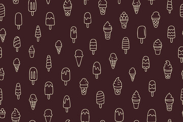 Ice Cream and Popsicle Seamless Vector Pattern
