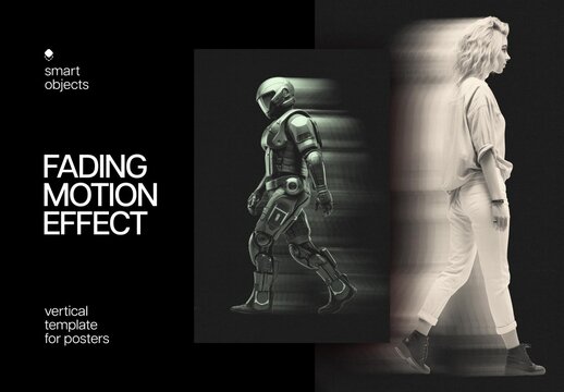 Fading Motion Poster Photo Effect Mockup