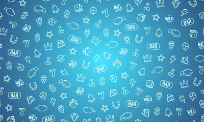 Seamless pattern for Casino. Background with game symbols. Vector template for your design.
