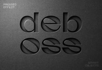 Black Paper Debossed Effect Mockup