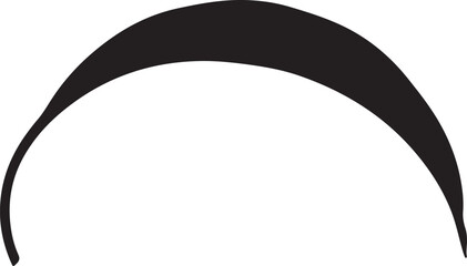 Black Curved Arc Shape Isolated Vector Graphic Element