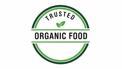Organic Food Label Badge Icon Design.