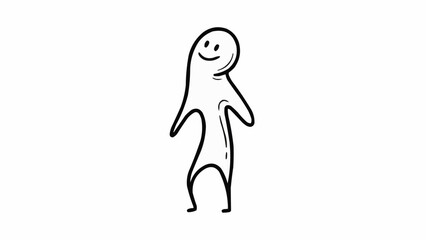 Simple Stick Figure with Happy Expression.