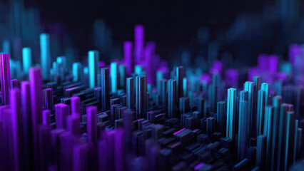 Obraz premium Abstract Purple and Blue Bar Graph