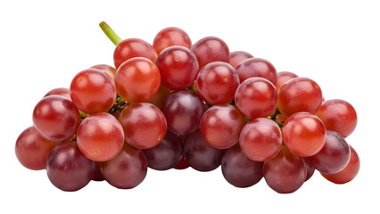Fresh red grapes cluster on transparent background
