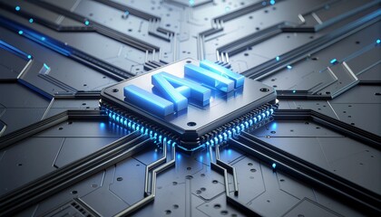 Modern digital technology equipment features an integrated computer circuit board and network server hardware connected via high-speed electronic cables to ensure seamless communication across the dat