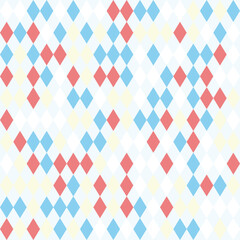 Light Blue Red and Yellow Harlequin Diamond Pattern Background