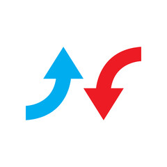 Up Down Curved Arrow Icon &ndash; Growth and Decline Direction Symbol