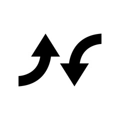 Up Down Curved Arrow Icon &ndash; Growth and Decline Direction Symbol