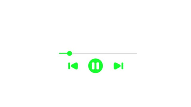 Play or pause button animation. Music or video play bar icon.