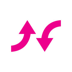 Up Down Curved Arrow Icon &ndash; Growth and Decline Direction Symbol