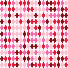 Pink and Red Harlequin Diamond Pattern Valentine Background